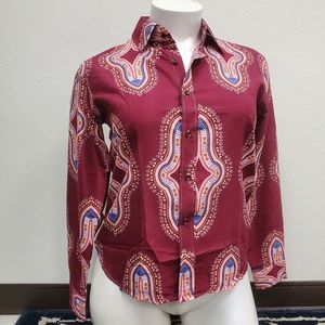 NWT Patterned Button Down Top